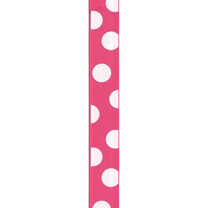 Offray Random Dot Puff Craft Ribbon 7/8in x 9ft Shocking Pink