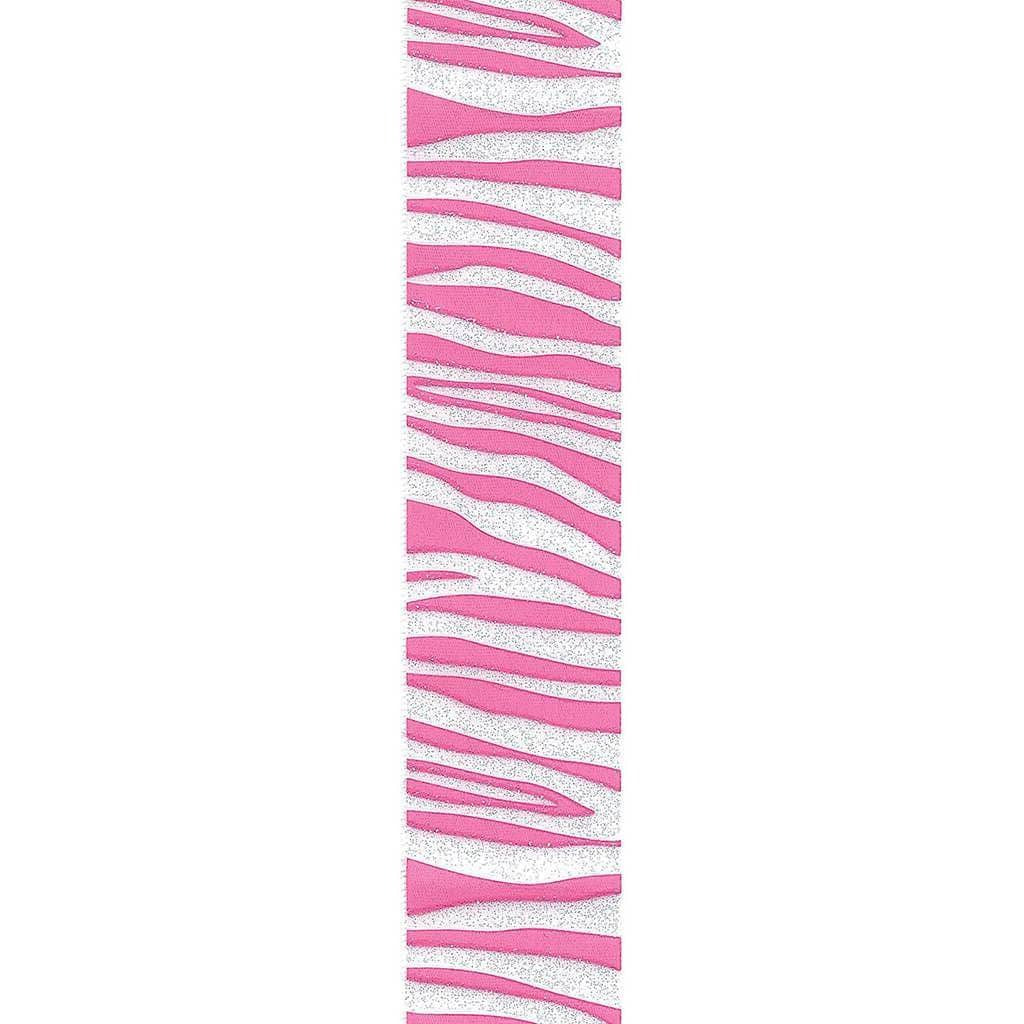 Zebra Crystal Ribbon 7/8in x 9ft Pink