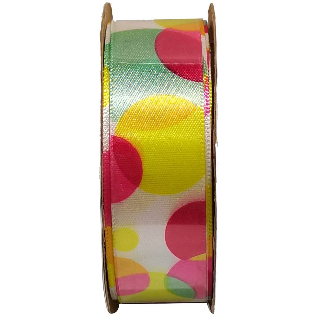 Offray 7/8in Fun Dots Ribbon 9ft White