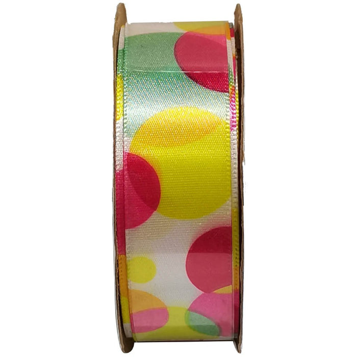 Offray 7/8in Fun Dots Ribbon 9ft White
