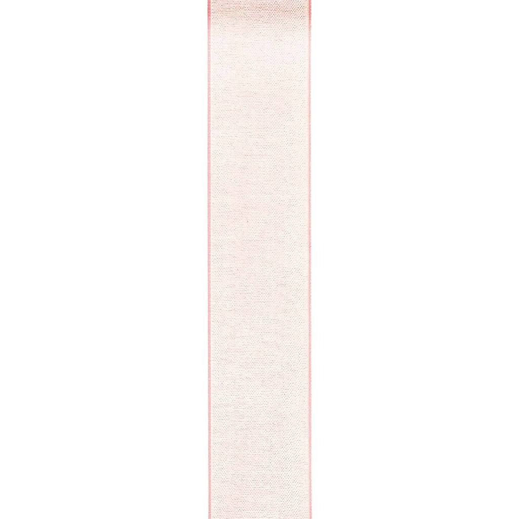 Offray Simply Sheer Monofiliment Edge Craft Ribbon 7/8in x 12ft Light Pink