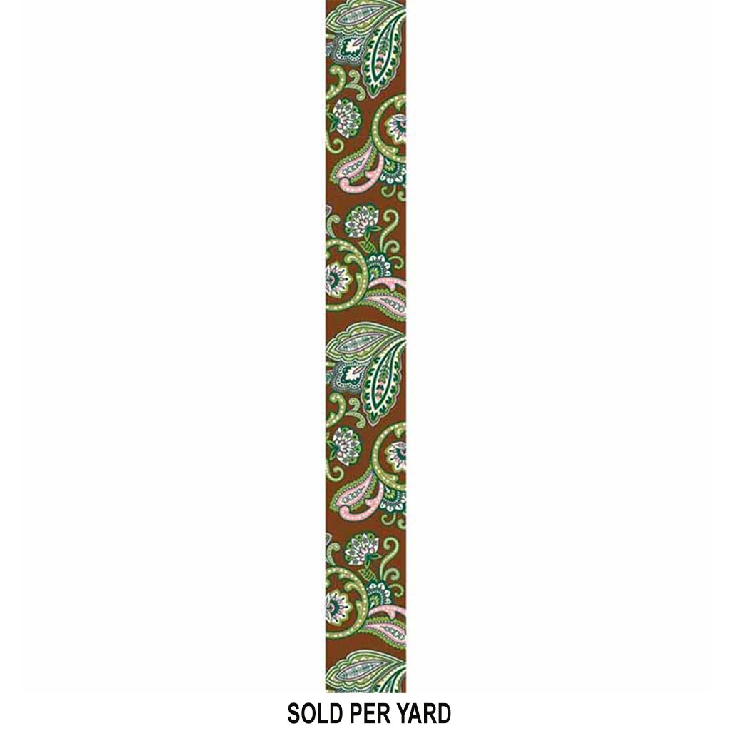Offray French Paisley Craft Ribbon 1.5in x 9ft Sage