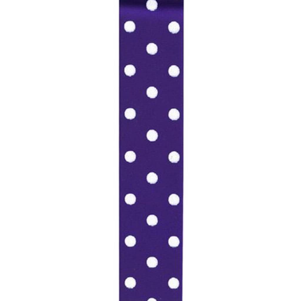 Offray Grosgrain Polka Dot Craft Ribbon 1.5in x 9ft Regal Purple