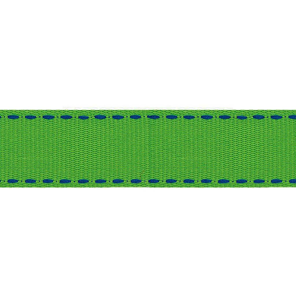 Offray Sidesaddle Craft Ribbon 5/8in x 9ft Apple Green &amp; Electric Blue