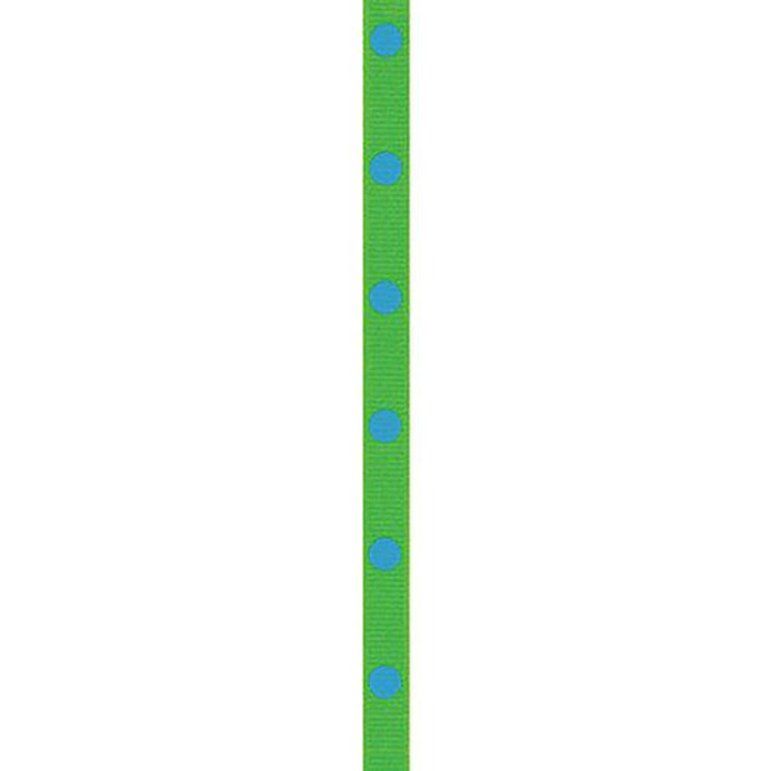 Dippy Dots Ribbon 3/8in Wide 9ft Green/Turquoise