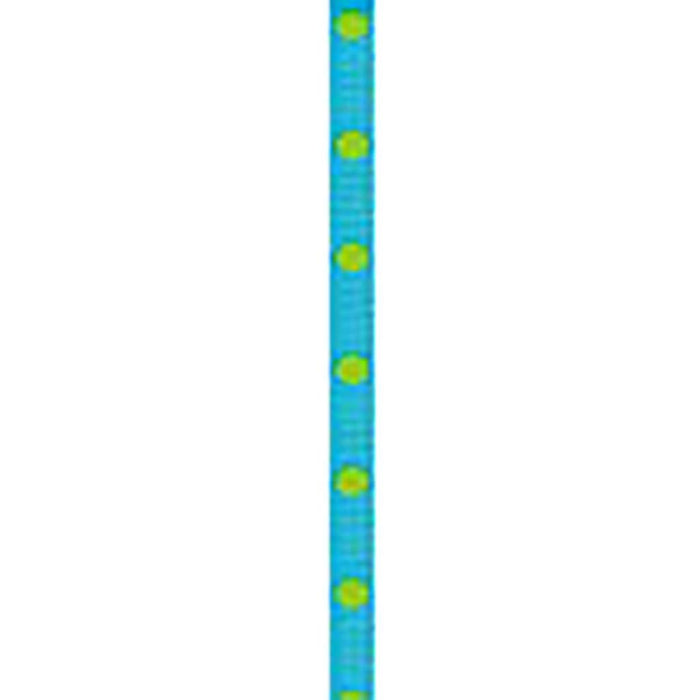 Dippy Dots Ribbon 3/8in x 9ft Turquoise & Green
