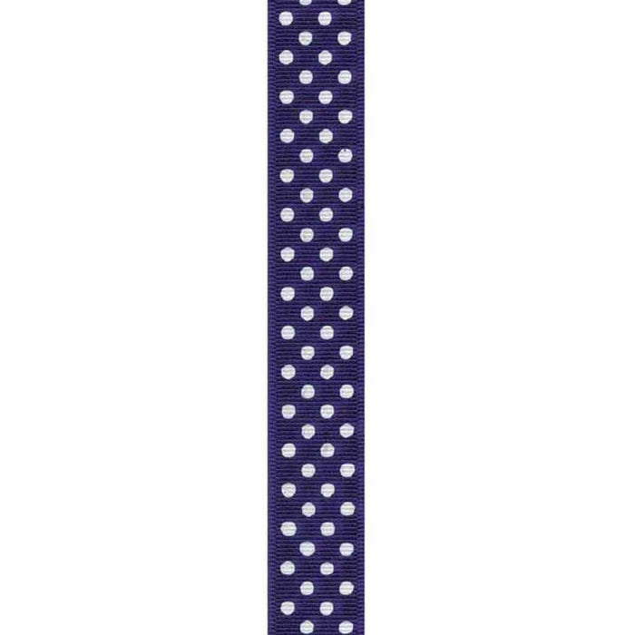 Clear Confetti Dots Ribbon 5/8in x 9ft Navy