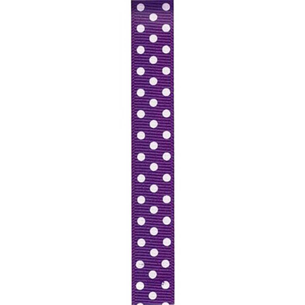 Clear Confetti Dots Ribbon 5/8in x 9ft Regal Purple