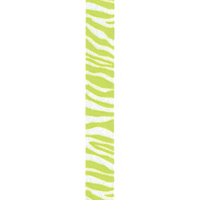 Offray Zebra Crystal Craft Ribbon 7/8in x 9ft New Chartreuse