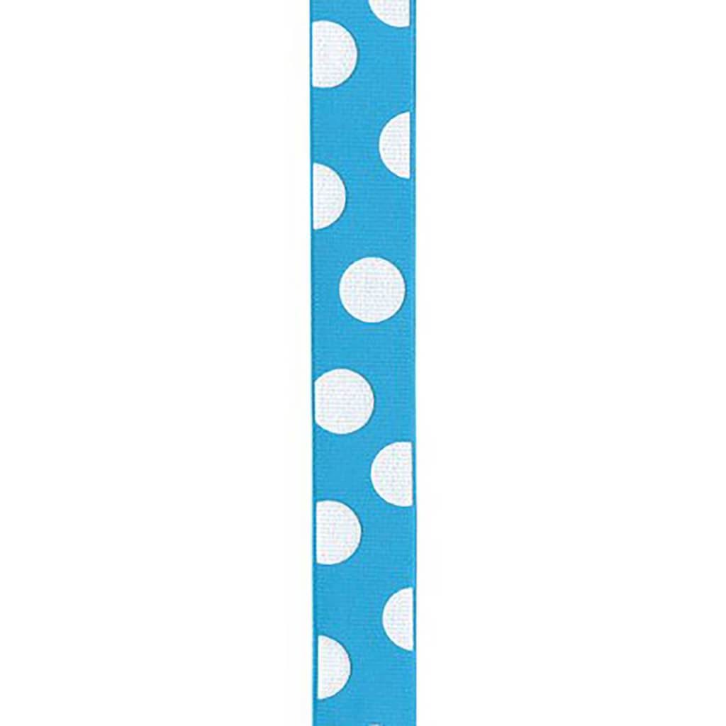 Random Dot Ribbon 7/8in x 9ft Turquoise