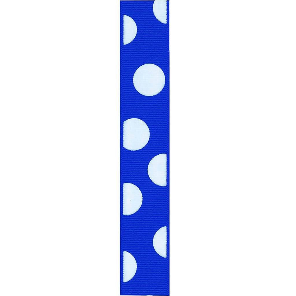 Offray 7/8in Electric Blue Random Dot Puff Ribbon 9ft