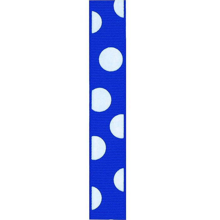 Offray 7/8in Electric Blue Random Dot Puff Ribbon 9ft