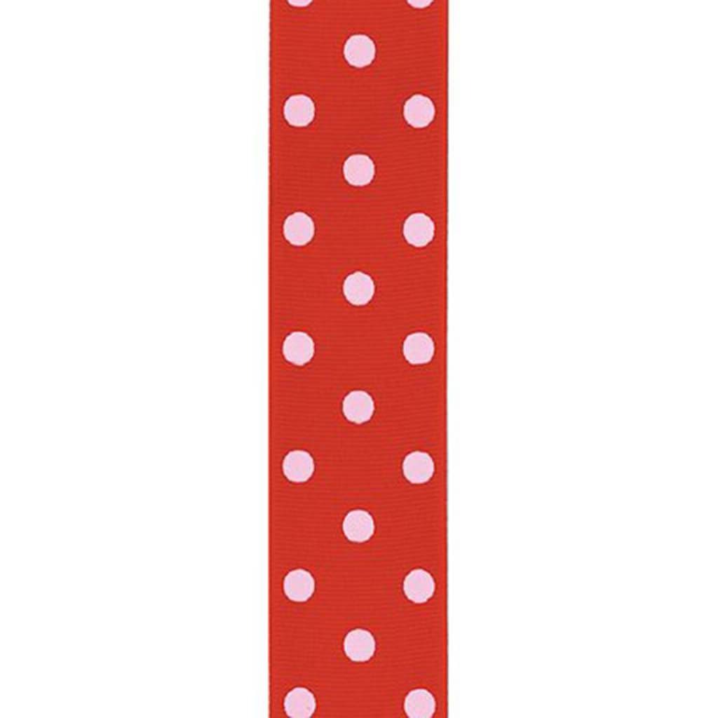 Offray Grosgrain Polka Dot Craft Ribbon 1.5in x 9ft Red