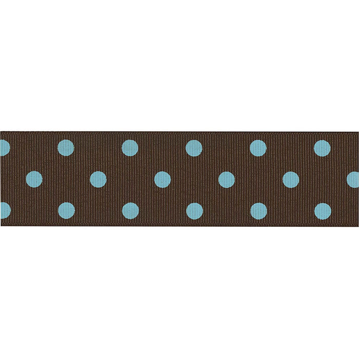 Offray Dippydsot Craft Ribbon 1.5in x 9ft Brown & Blue