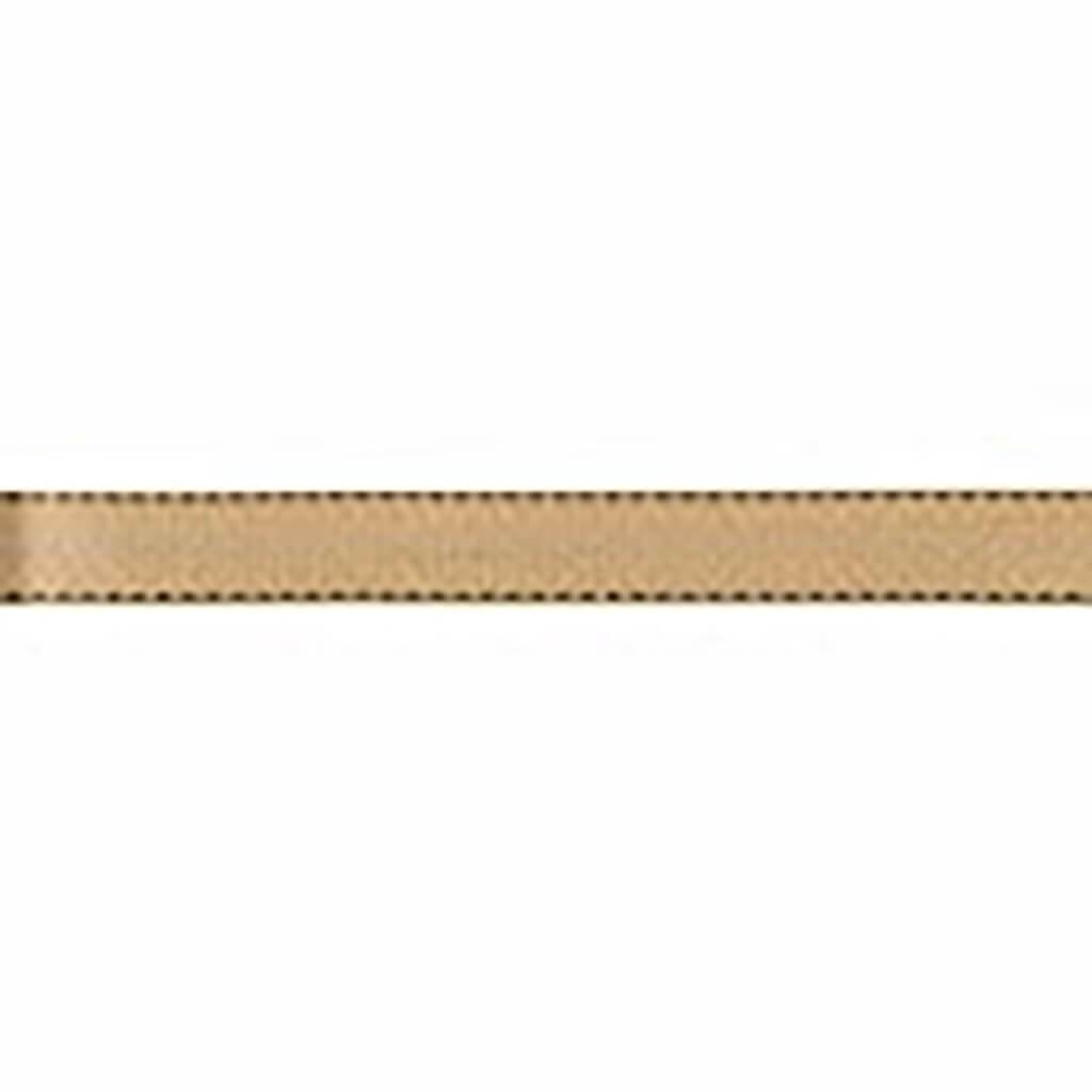 Offray Sidesaddle Craft Ribbon 5/8in x 9ft Oatmeal &amp; Brown
