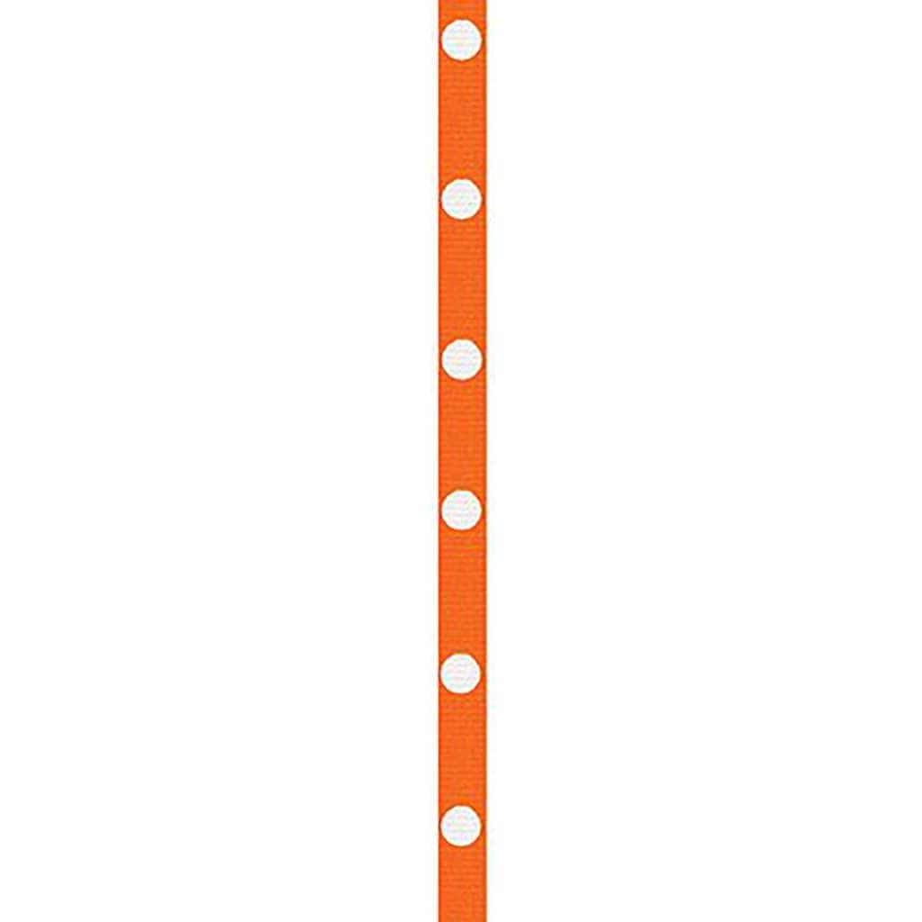 Offray Dippy Dots Ribbon 3/8in x 9ft Orange White