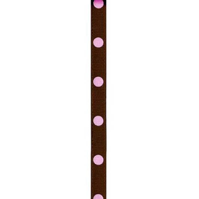 Dippy Dots Ribbon 3/8in x 9ft Chocolate & Wild Orchid