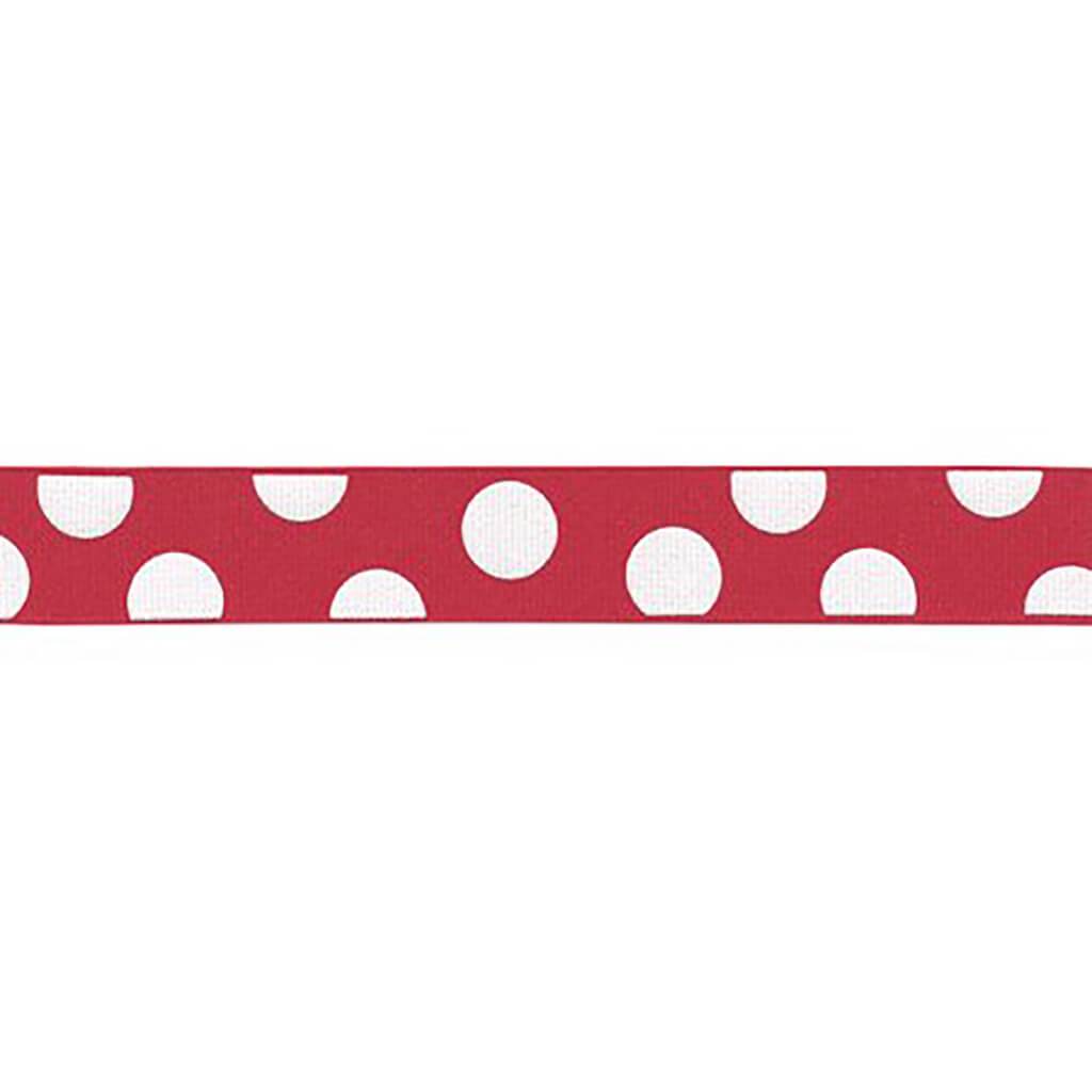 Random Dot Ribbon 7/8in x 9ft Red