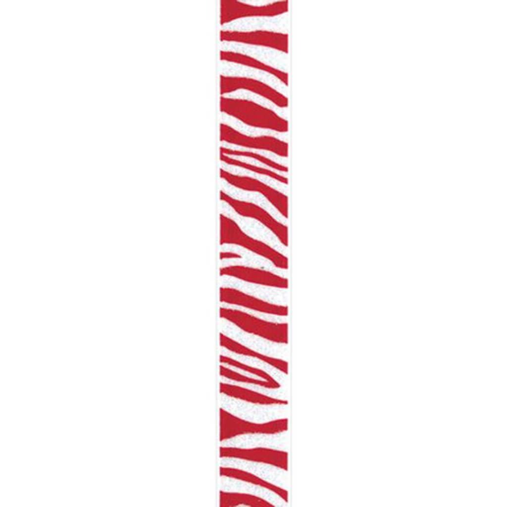 Offray Zebra Crystal Ribbon 7/8in x 9ft Red