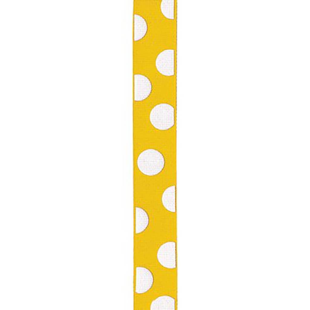 Random Dot Ribbon 7/8in x 9ft Maize