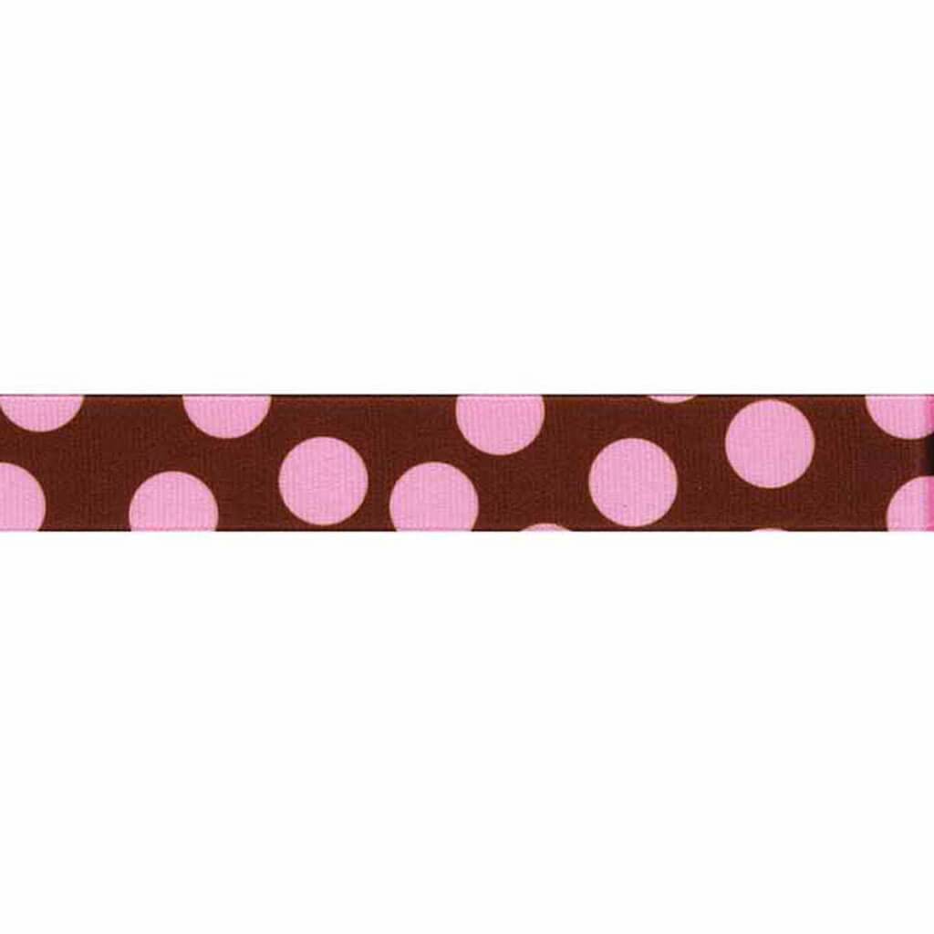 Offray Random Dot Puff Craft Ribbon 7/8in x 9ft Light Pink