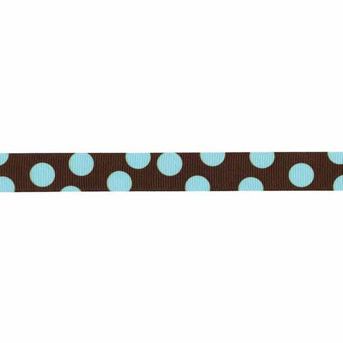 Offray Random Dot Puff Craft Ribbon 7/8in x 9ft Ocean Blue