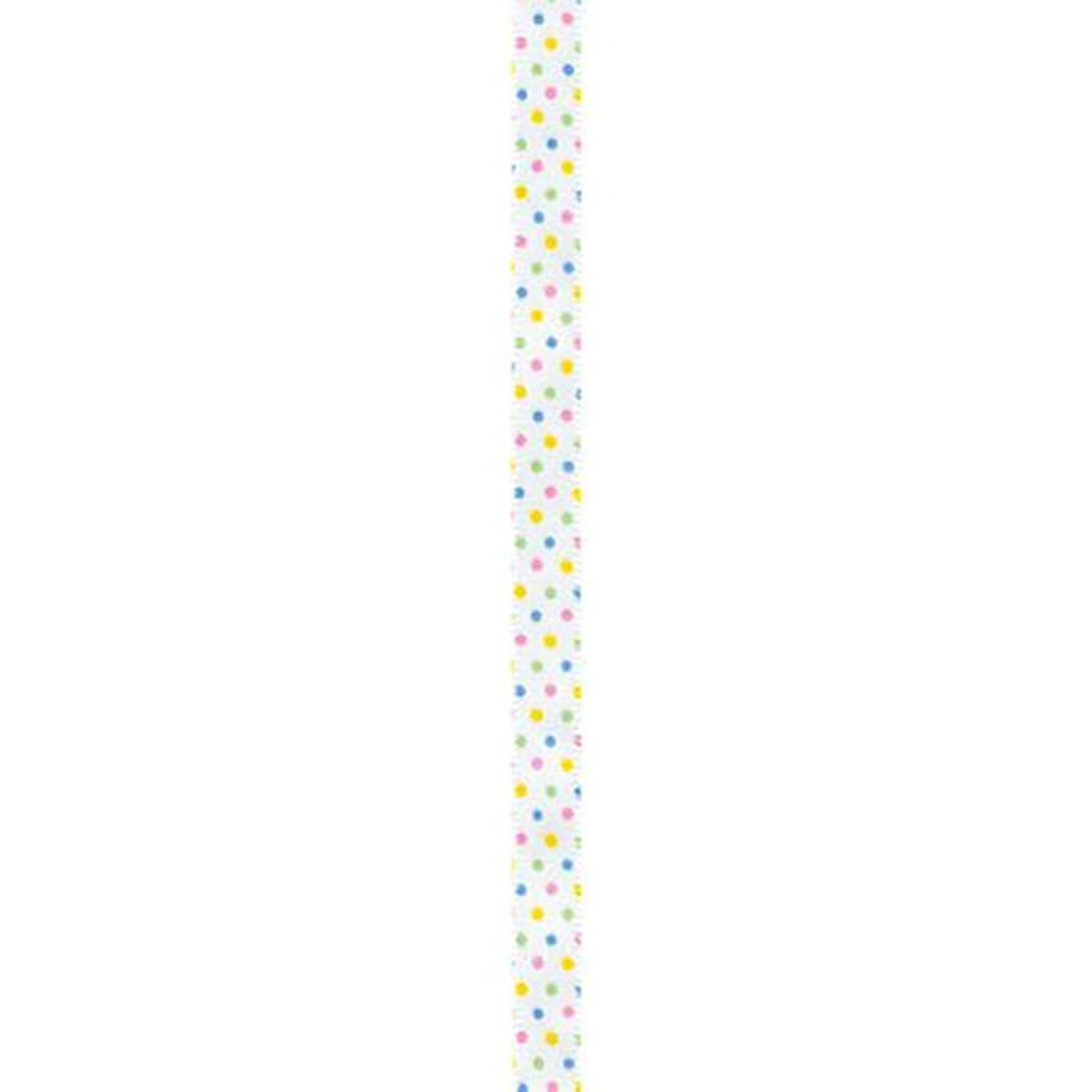 Sweetheart Ribbon 3/8in x 12ft Pastel Dot