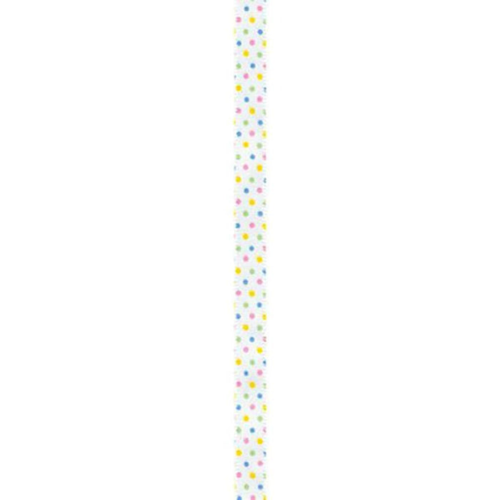 Sweetheart Ribbon 3/8in x 12ft Pastel Dot