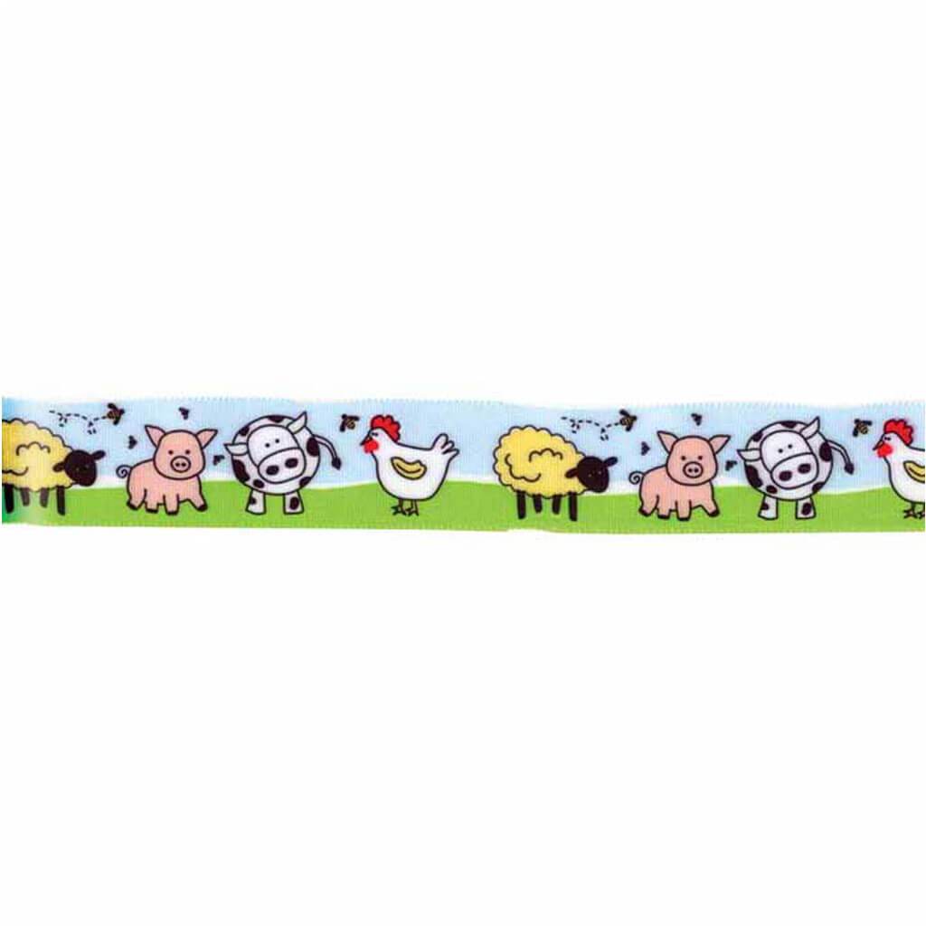 Offray Farm Animals Craft Ribbon 7/8in x 9ft Multi