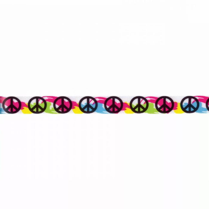 Offray Funky Peace Craft Ribbon 5/8in x 9ft Multi