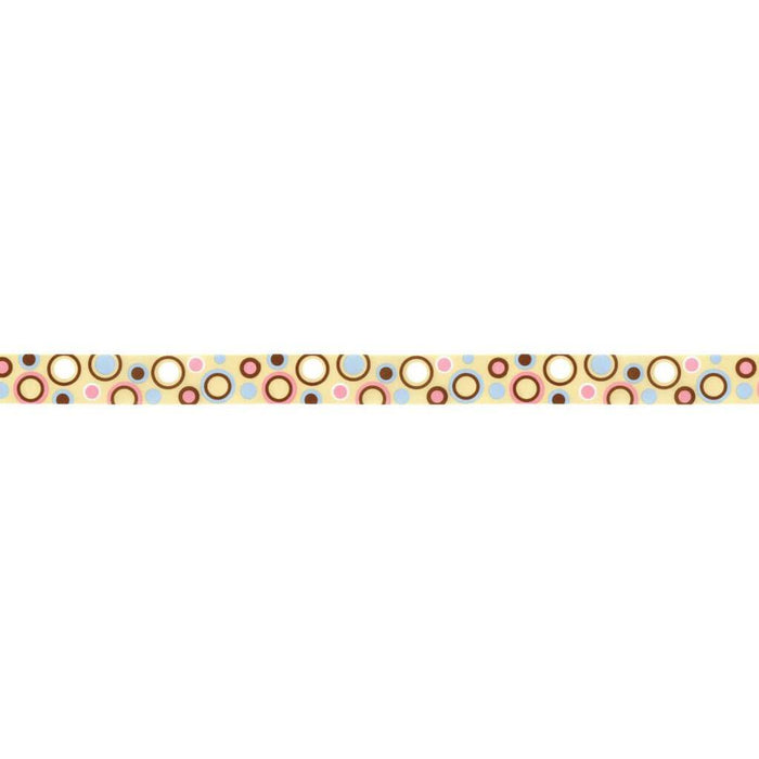 Offray Spotsftn Dots Craft Ribbon 7/8in x 9ft Beige/Blue/Pink