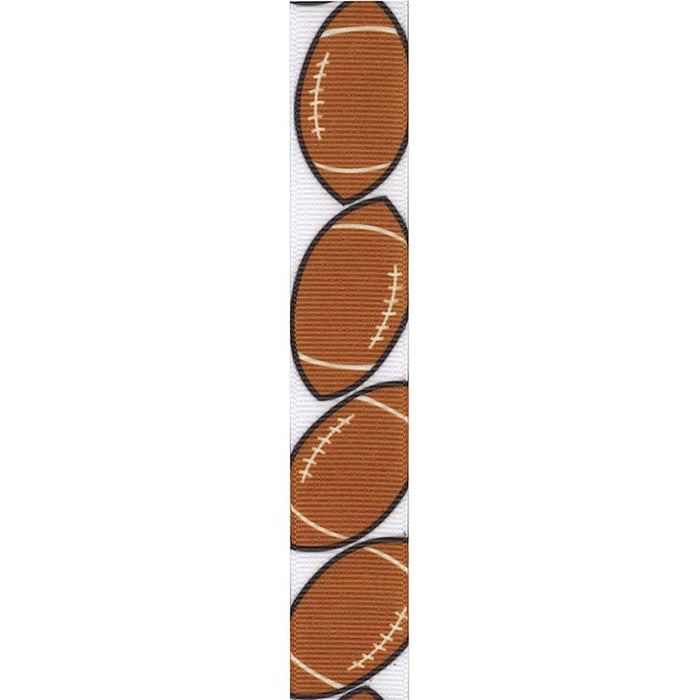 Offray Grosgrain Sports Craft Ribbon 7/8in x 9ft Football
