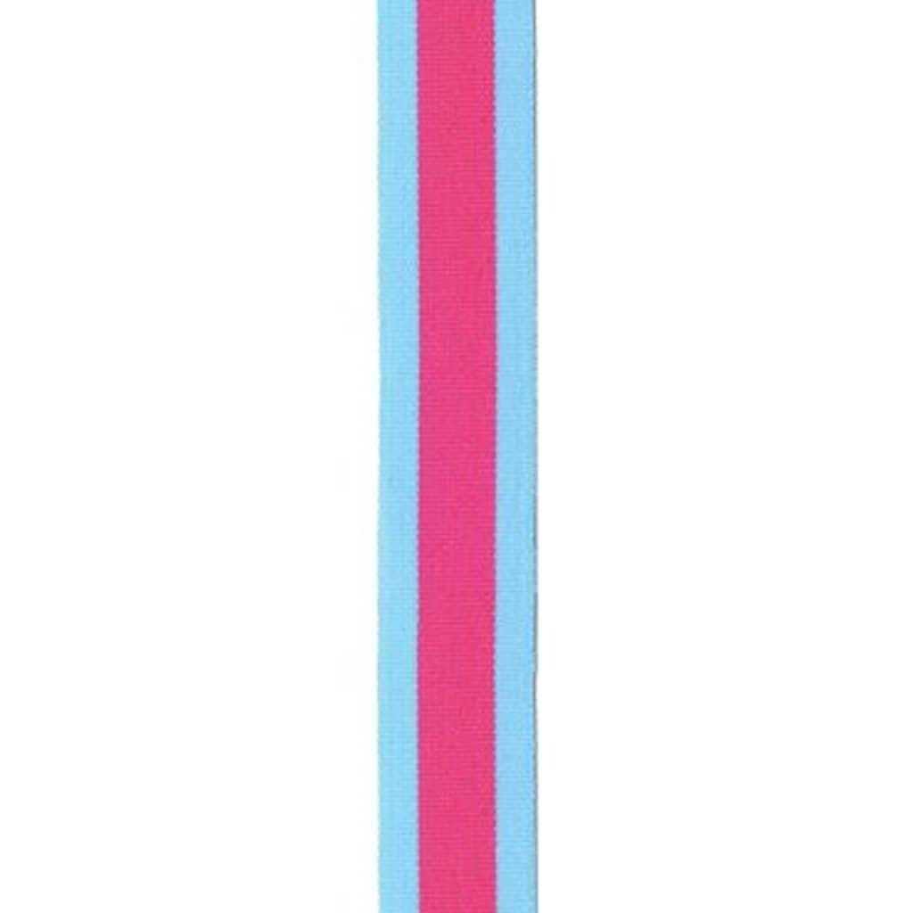 Center Stripe Ribbon 7/8in x 9ft Ocean &amp; French Pink
