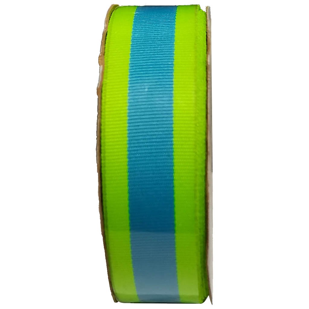 Offray Center Stripe Craft Ribbon 7/8in x 9ft Chartreuse