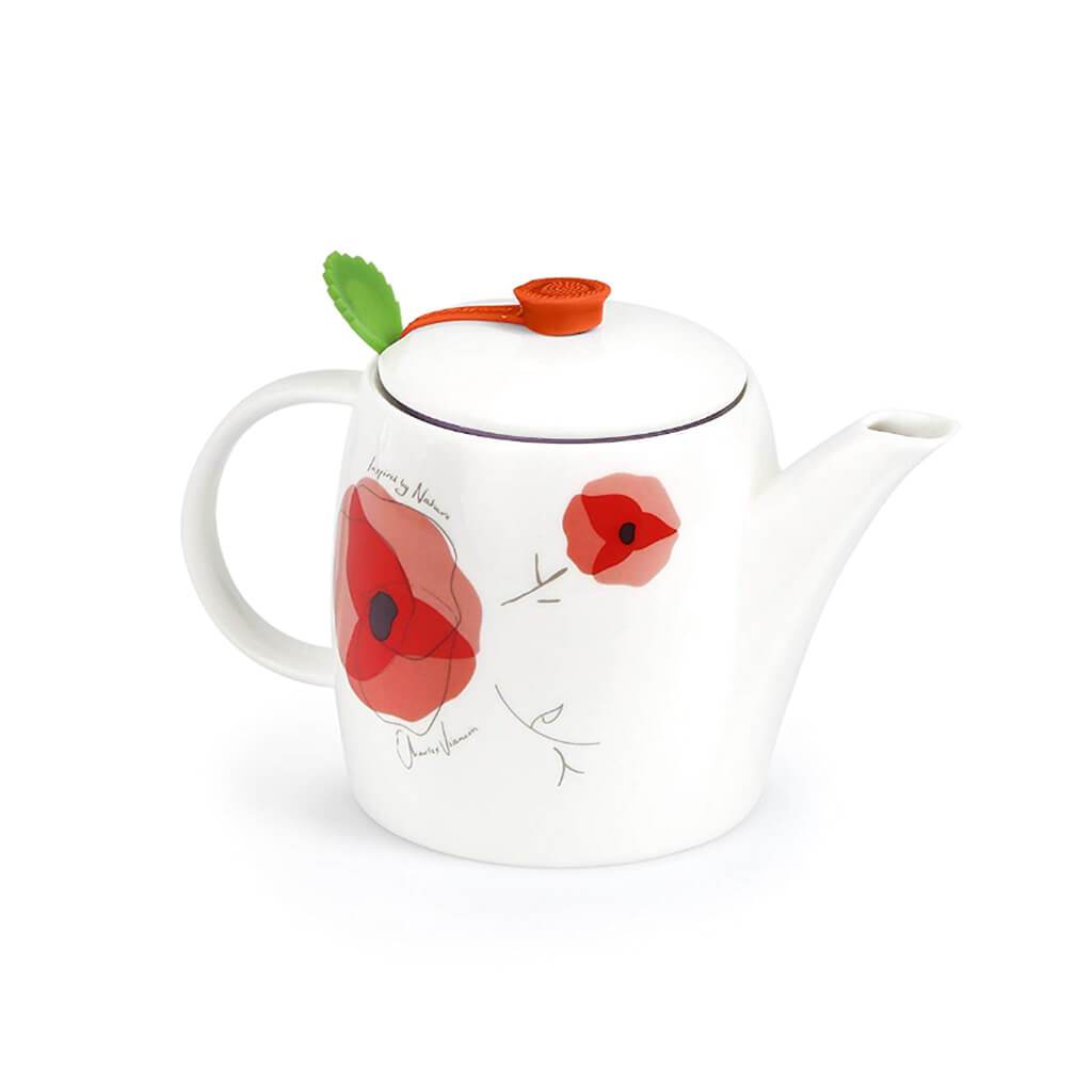 POPPY TEA POT AND INFUSER WITH 4 CUPS