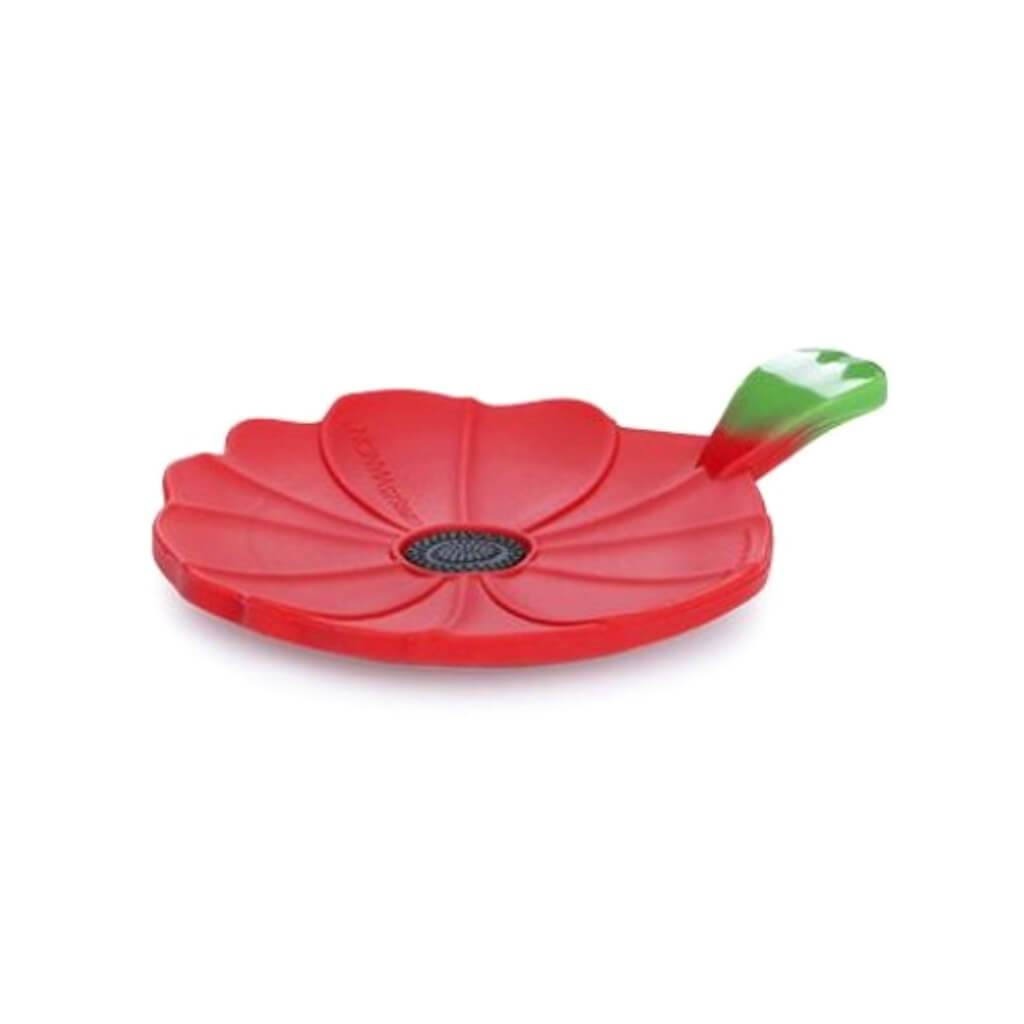 SILICON FLORAL TEA SAUCER RED