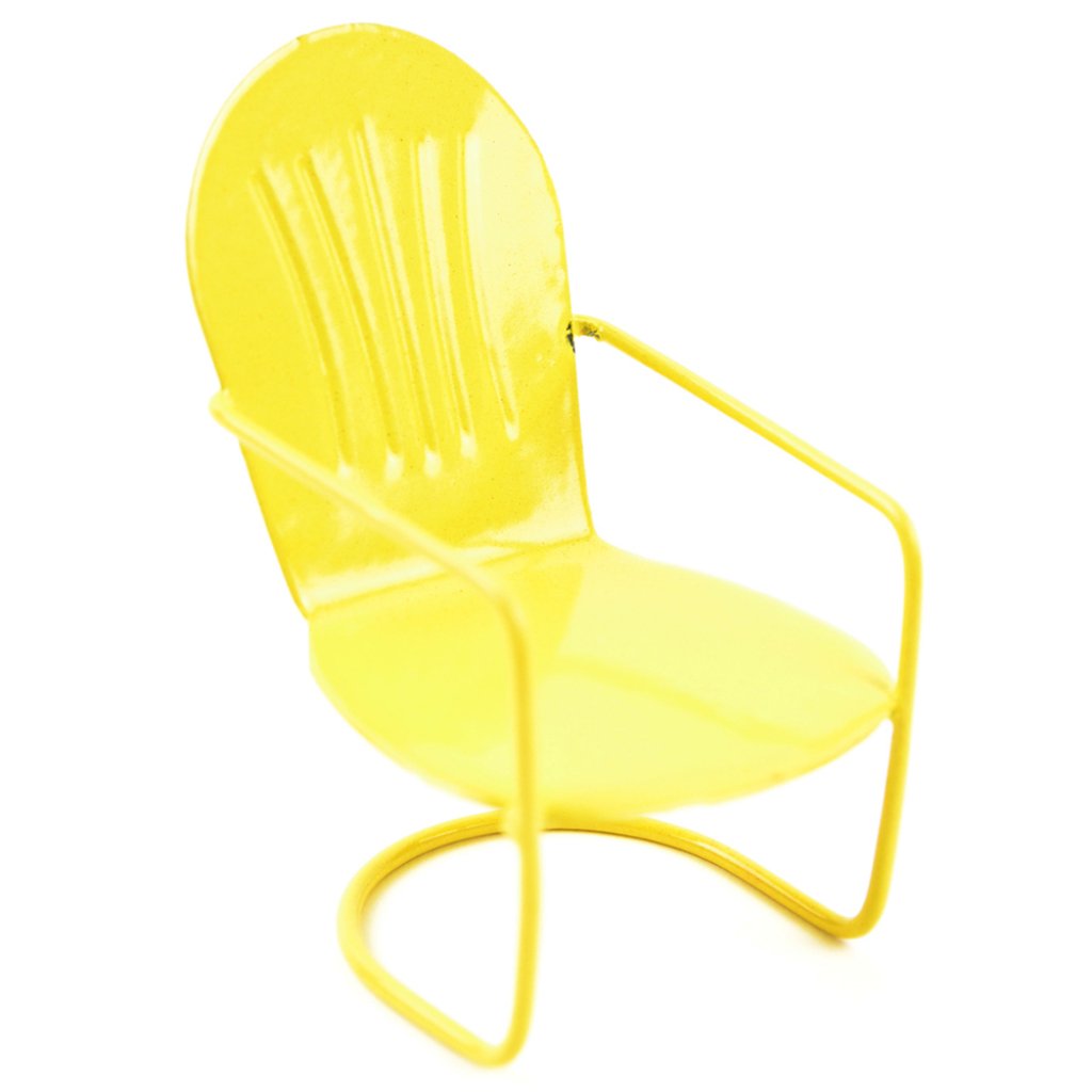 Miniature Garden Yellow Glider Chair 3in 