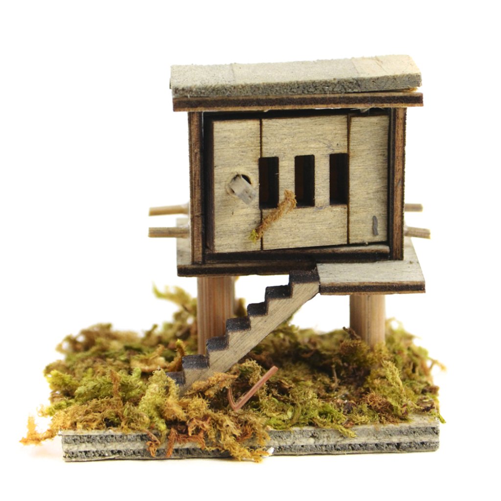 Micro Miniature Wooden Chicken Coop 2X1.75in 