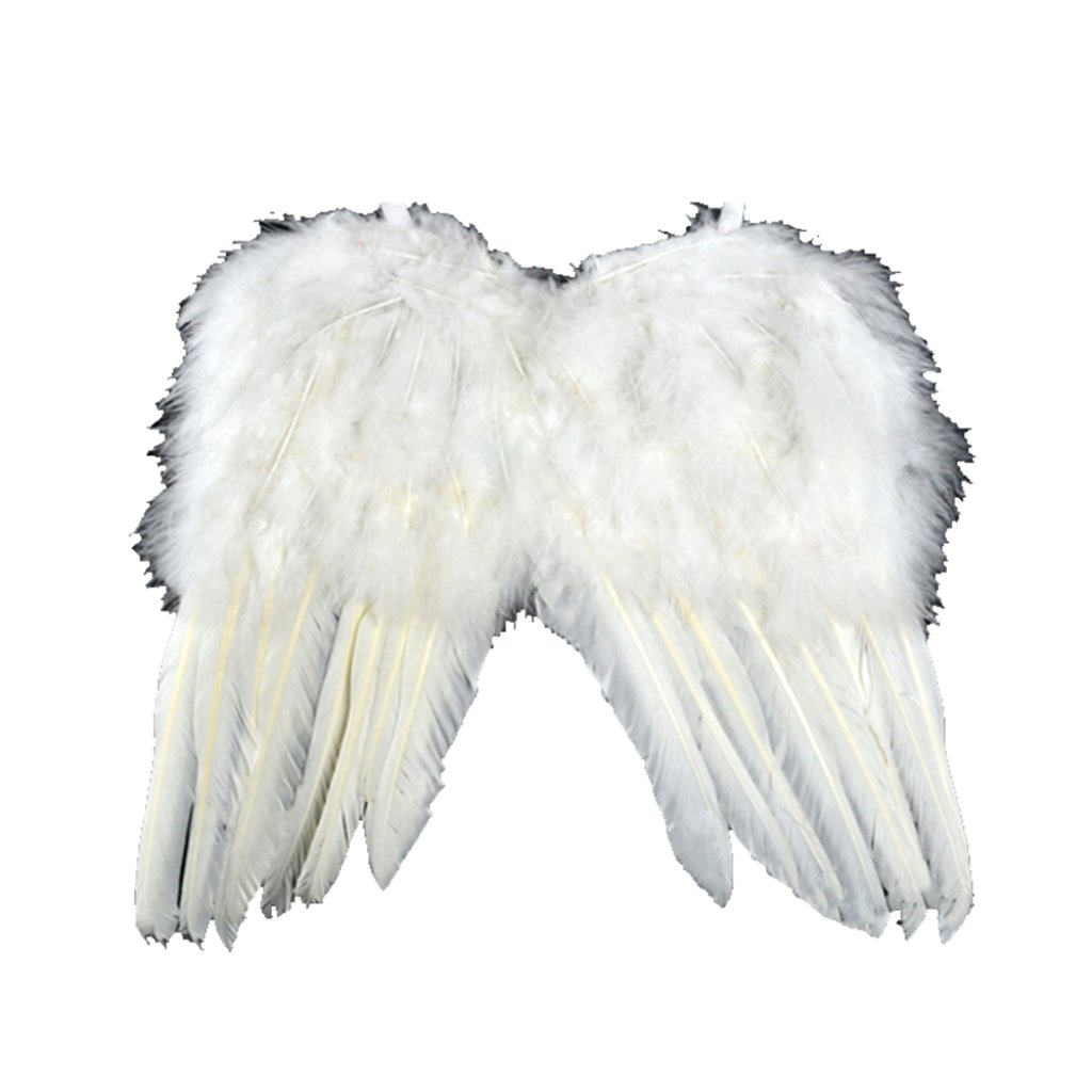 Feather Angel Wings White W/Elastic Straps 12X14In 