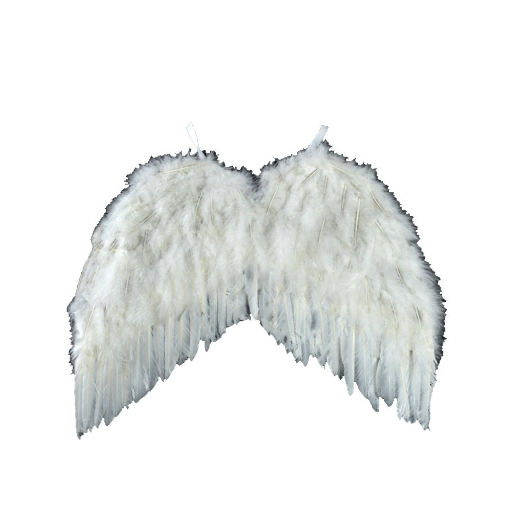 Feather Angel Wings White W/Elastic Straps 20X16In 