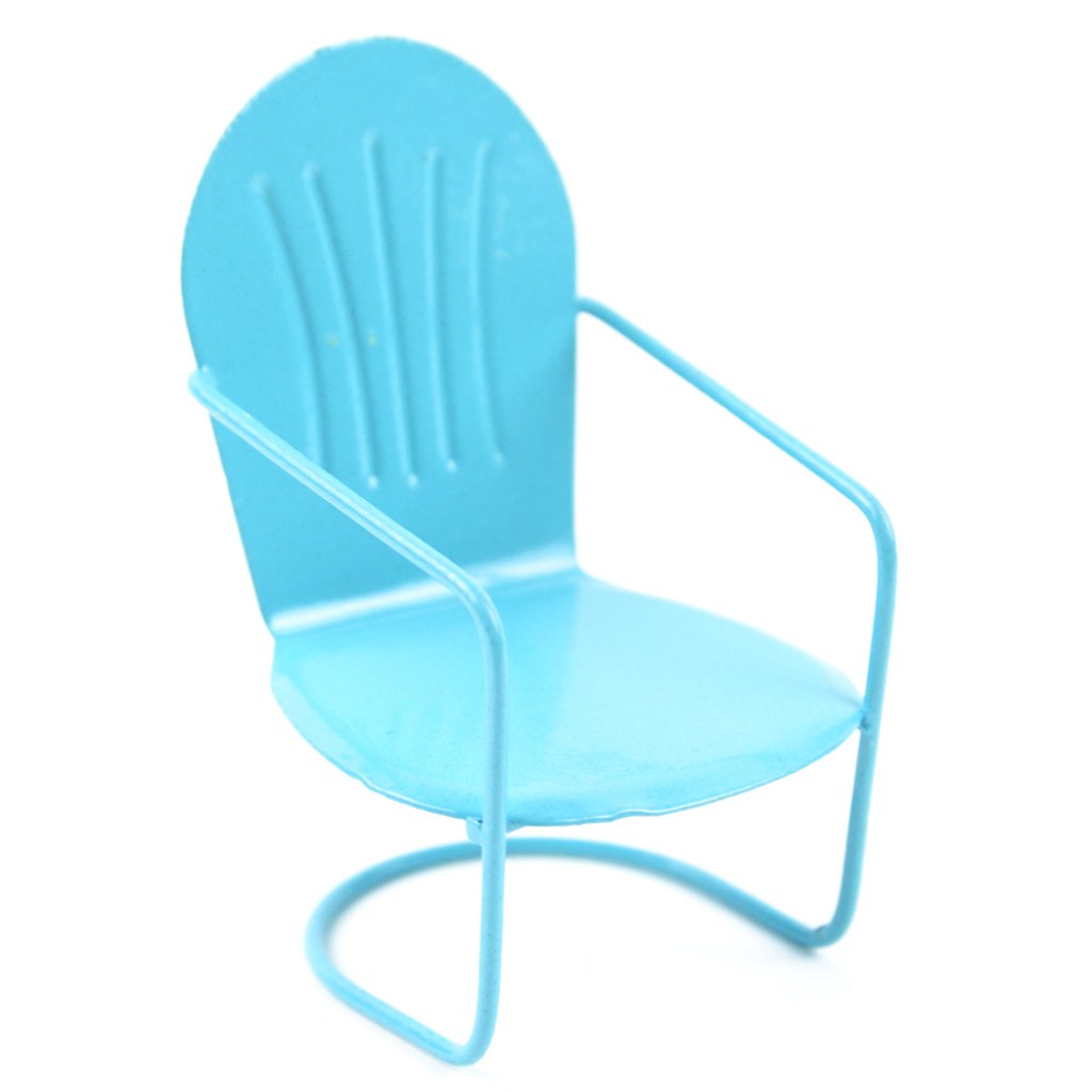 Miniature Garden Pastel Blue Glider Chair 3in 