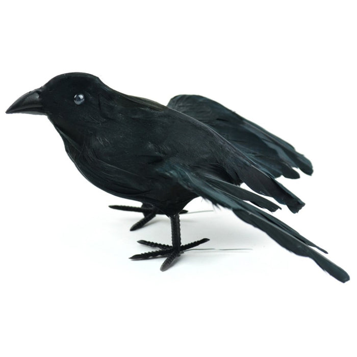 Feather Flying Crow Black On Wire 7in 