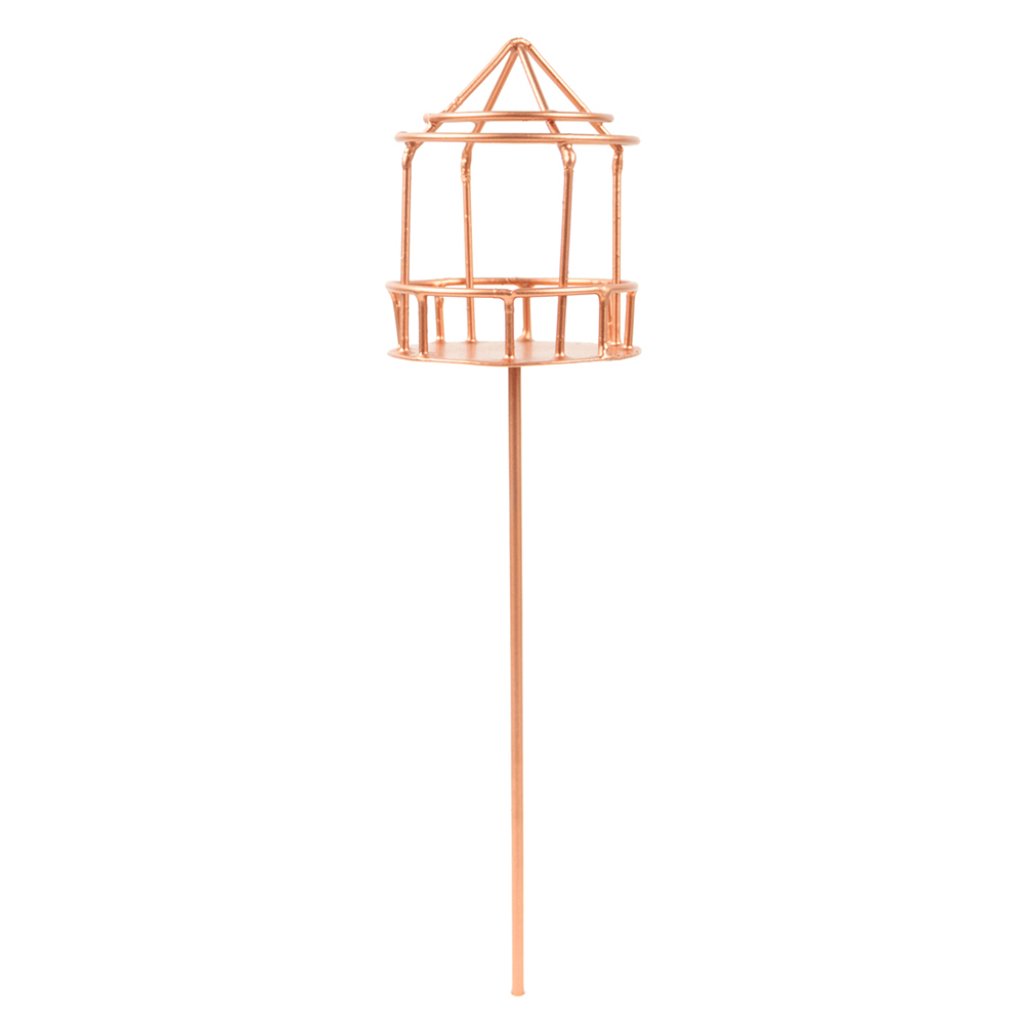 Mini Garden Iron Birdcage, Copper 11.5in 