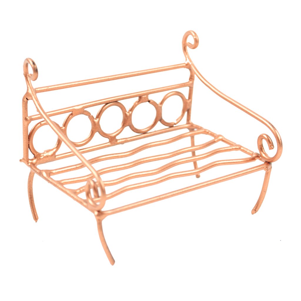 Mini Garden Iron Bench, Copper 3â€? 