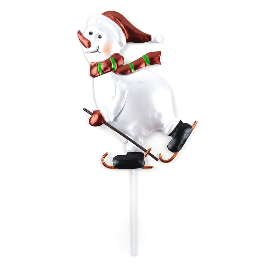 Flat Metal Snowman Ice Skating 4.5â€? 