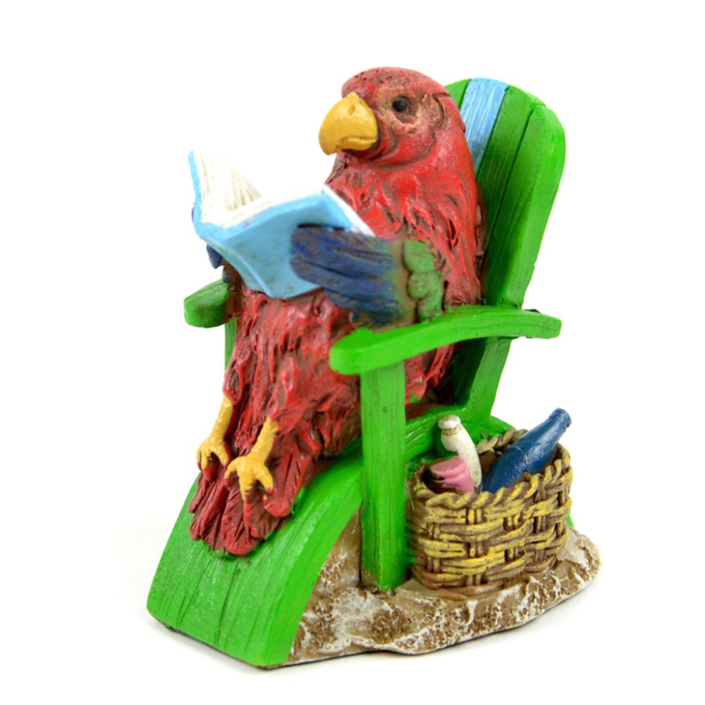 Parrot Reading On Beach Chair 