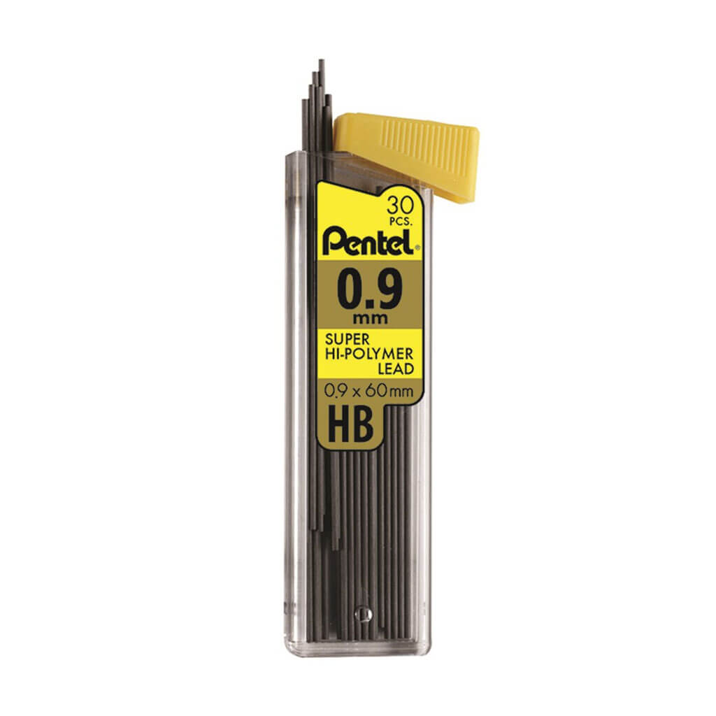 Super Hi-Polymer Lead Refill (0.9mm) Medium, HB, 30pcs