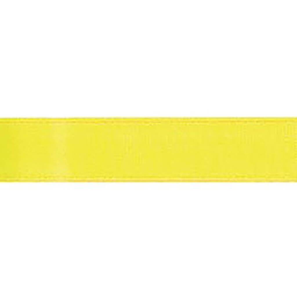 Offray Single Face Satin Craft Ribbon 3/8in x 18ft Lemon