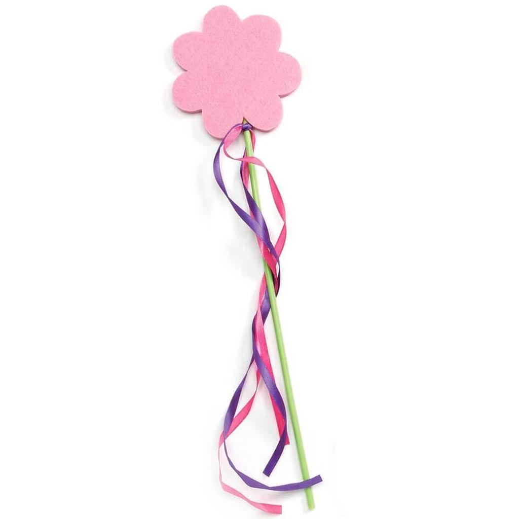 Flower Wand With Streamers 3 Assorted Colors