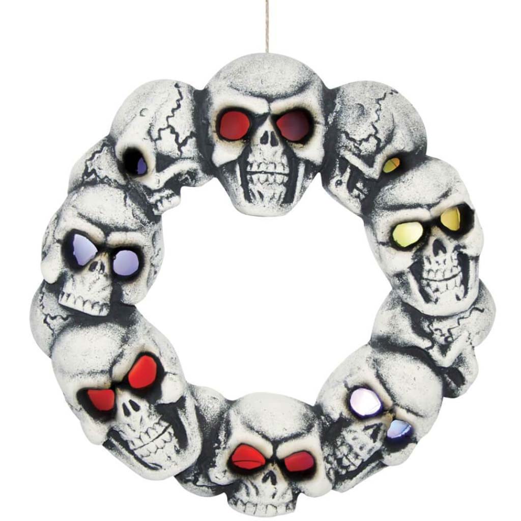 Skull Wreath with Lights 